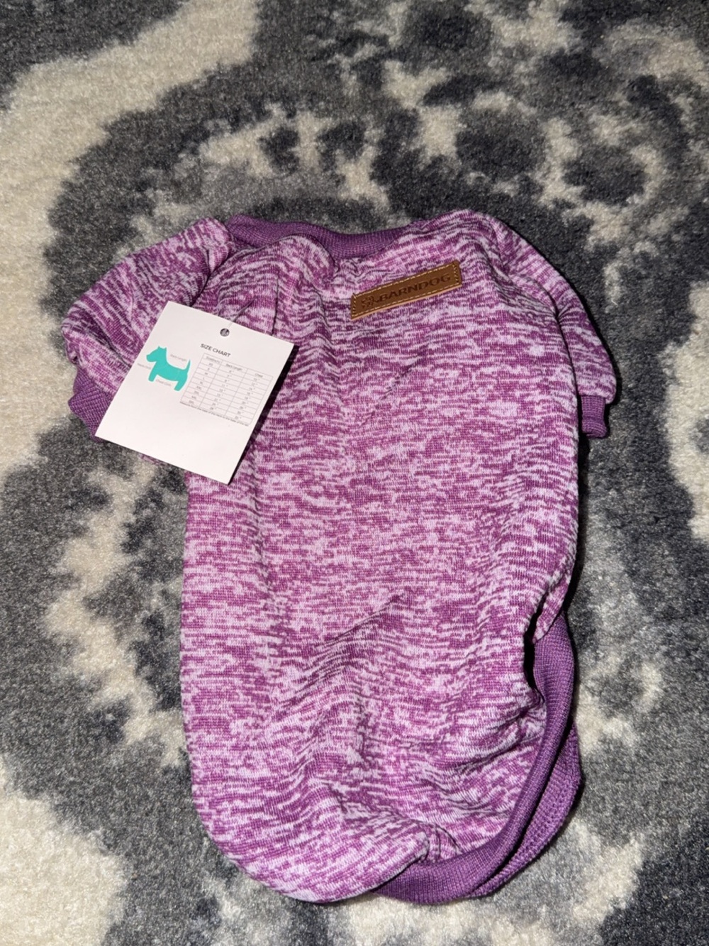 Heathered Purple Dog Tee with Leather Logo Patch